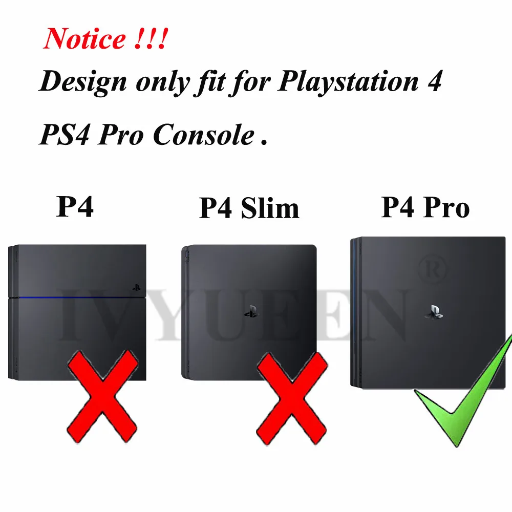 IVYUEEN для sony Игровые приставки 4 PS4 Pro консольные противоскользящие вертикальная стойка крепление для док-станции держатель игровых аксессуаров-черный/белый цвет