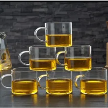 6 шт. комплект маленький рот Прозрачный Стекло чашки Кофе вкус кружка кунг-фу Цветочный чай чашки послеобеденный Чай Drinkware