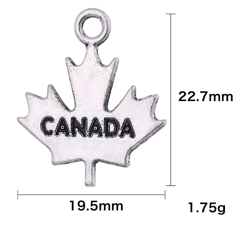 EUEAVAN 30 шт Двухсторонний канадский клён украшение в форме листка цинковый сплав кулон для изготовления ювелирных изделий подходит браслет ожерелье брелок