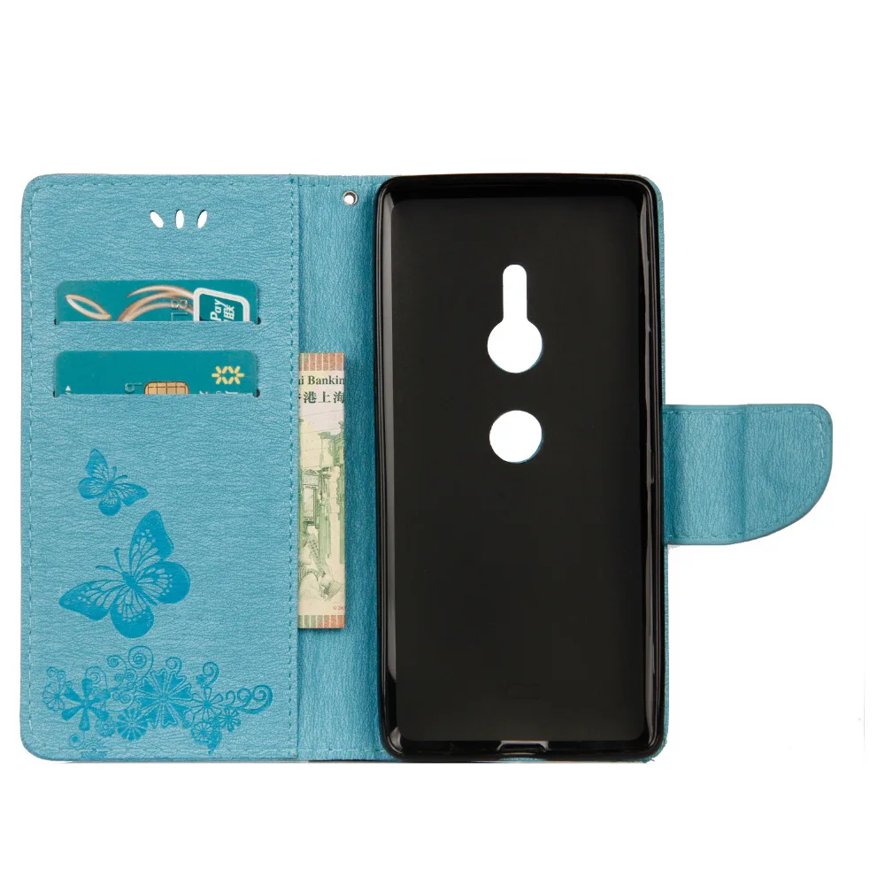Retro Printing Butterfly Wallet Flip PU Leather Strap Stand Case For SONY Xperia L1 XZ1XZ1 CompactXA2 XA2 UltraXZ2 Cover (27)