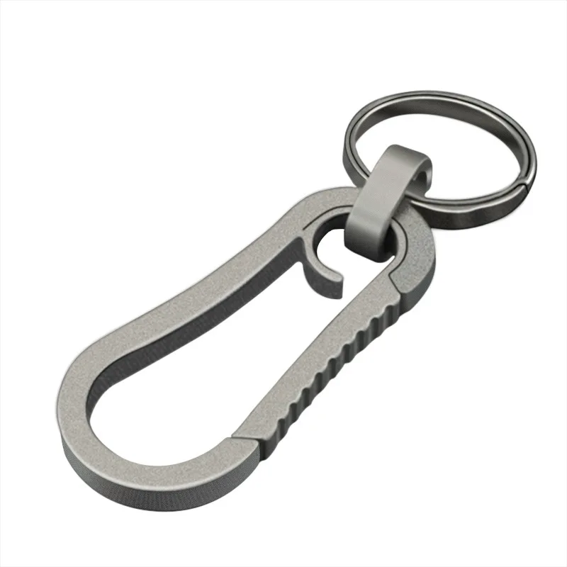 

H1141 Outdoor personality titanium alloy TC4 key ring key ring elastic ring metal hanging EDC small pendant