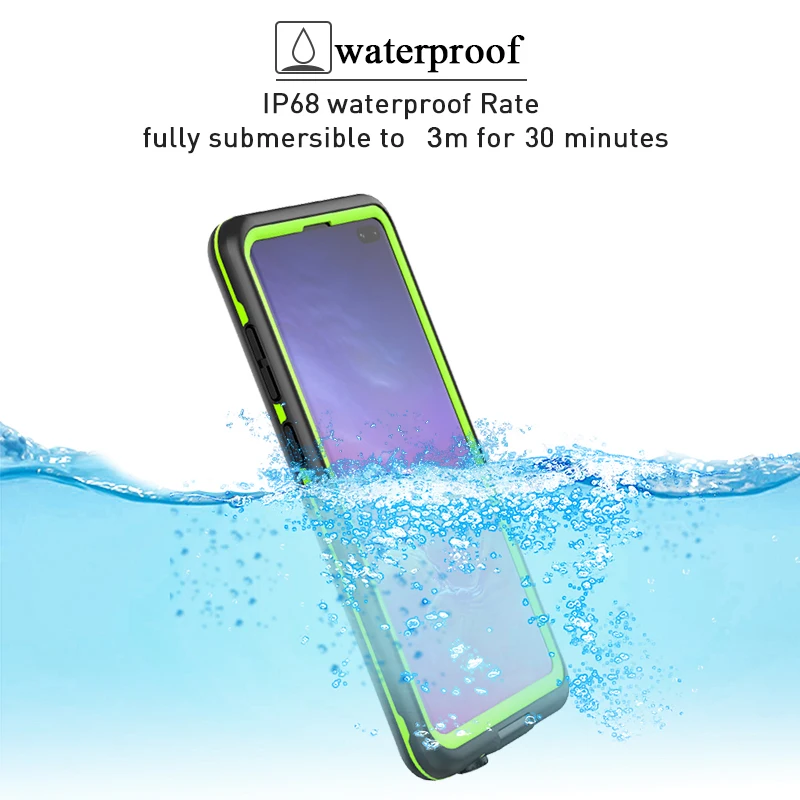 

FastDeng IP68 Waterproof Protection Phone Cases for Samsung Galaxy S10 case Swimming Diving Phone cover for Galaxy S10Plus Case
