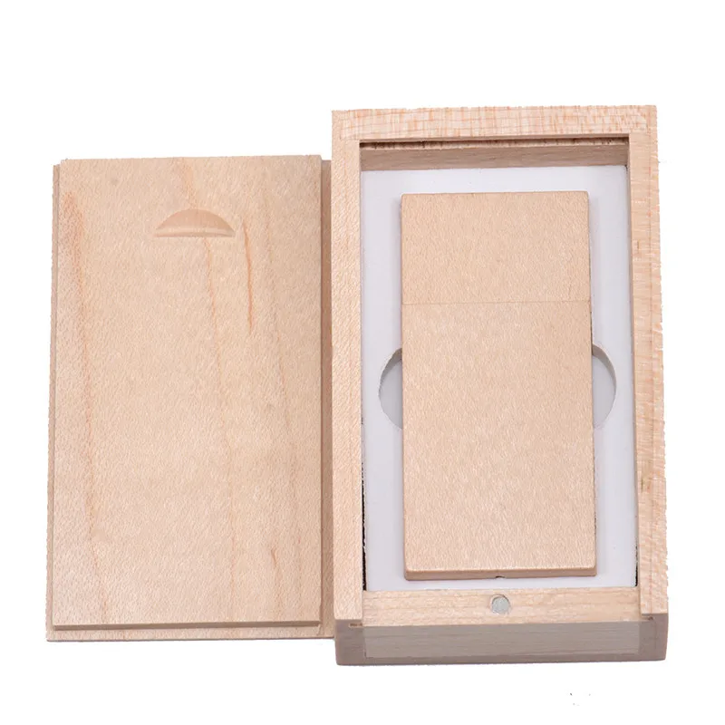 Maple wood SHANDIAN Деревянный Маленький Квадратный Блок USB+ коробка флэш-накопитель USB2.0 64 ГБ 32 ГБ 16 ГБ 8 ГБ 4 ГБ карта памяти Фотография Свадебные подарки - Цвет: Maple wood