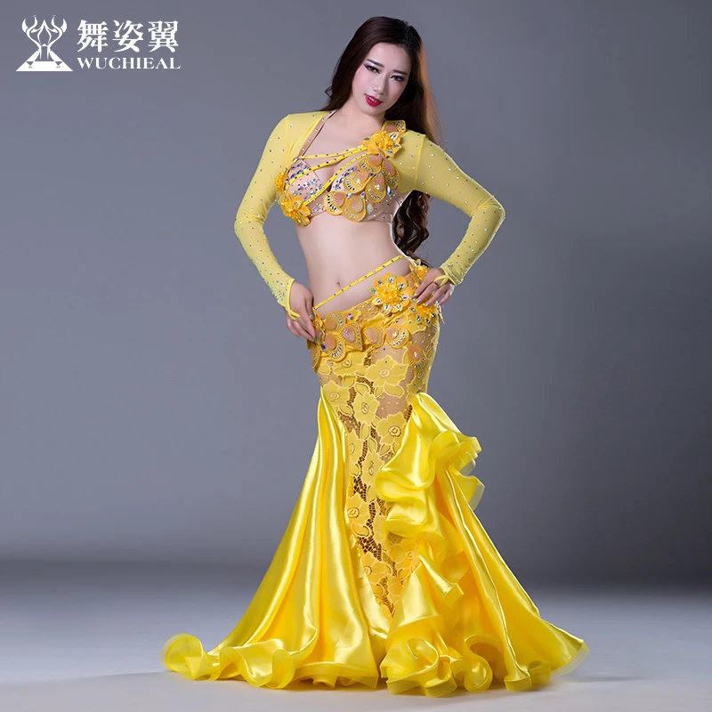 Костюм для танца живота Bellydance костюм с алмазной вышивкой бюстгальтер пояс шарф
