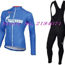 Зимний флисовый термальный GAZPROM PRO TEAM с длинным рукавом Велоспорт трикотаж велосипедная одежда ROPA CICLISMO+ комбинезон 3D гелевая подкладка набор