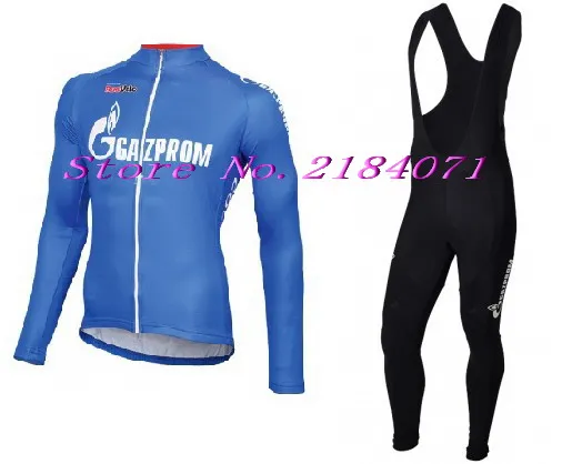 

WINTER FLEECE THERMAL 2016 GAZPROM PRO TEAM LONG SLEEVE CYCLING JERSEY CYCLING WEAR ROPA CICLISMO+ BIB PANTS 3D GEL PAD SET