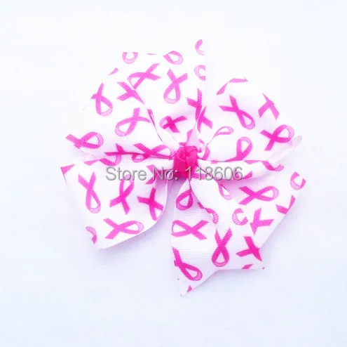 Girls Breast Cancer Awareness Hair Bow Free Shipping.jpg