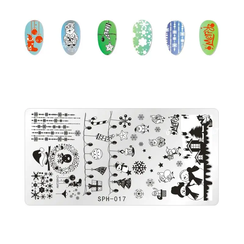 ZJOY Special Nail Stamping Template Marry Chrismas Series Celebration Art Image Plates | Красота и здоровье