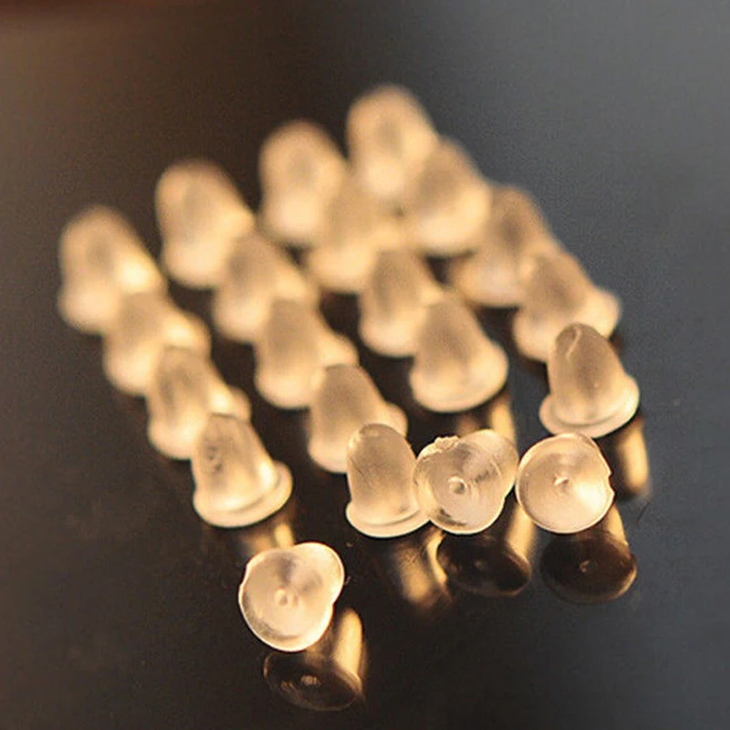 500PCS 4mm Silicone Rubber Earring Back Plugs Stoppers Nuts Findings Jewellery