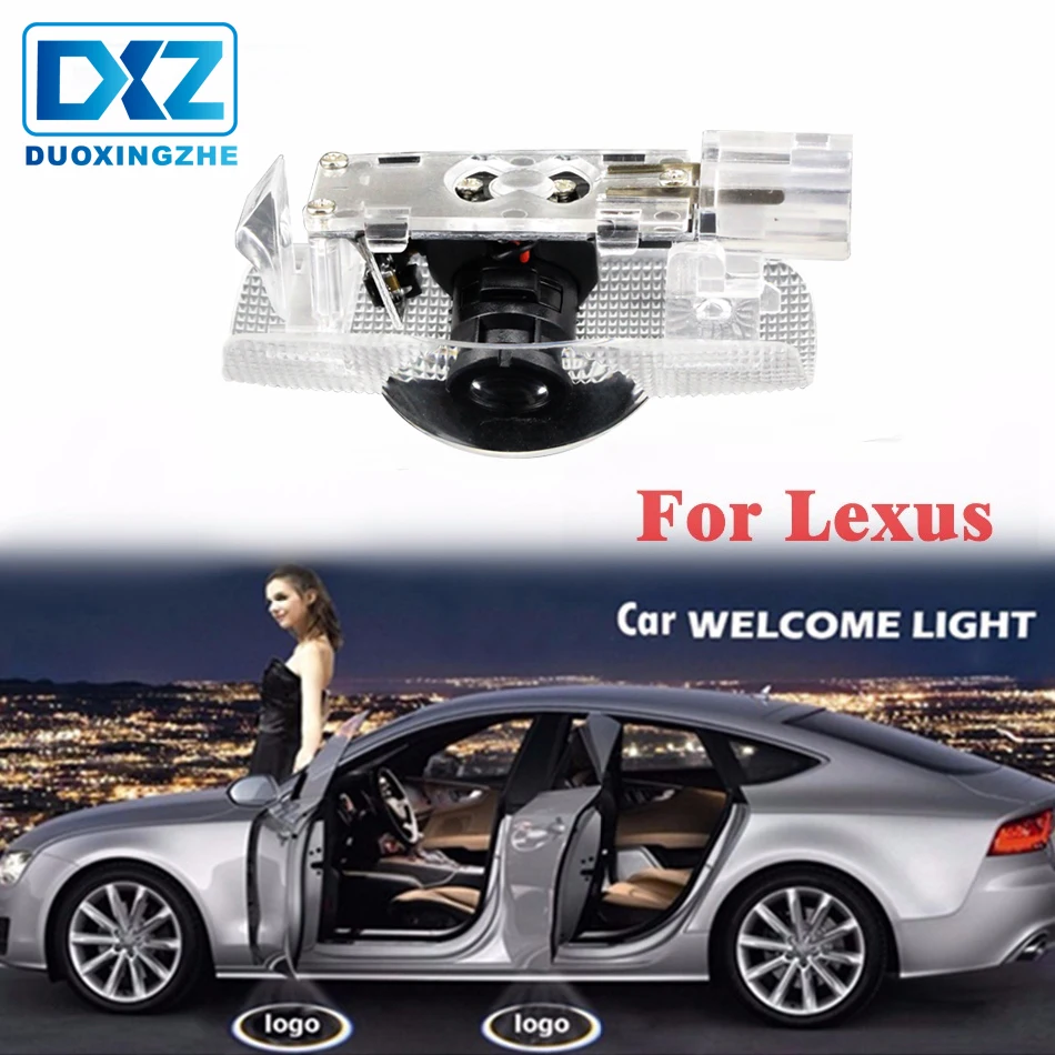 

DXZ 2Pcs Car LED Door Logo Projector Ghost Shadow Light for LEXUS RX300 RX330 RX350 IS250 LX570 lx470 lx460 is200 is300 ls400
