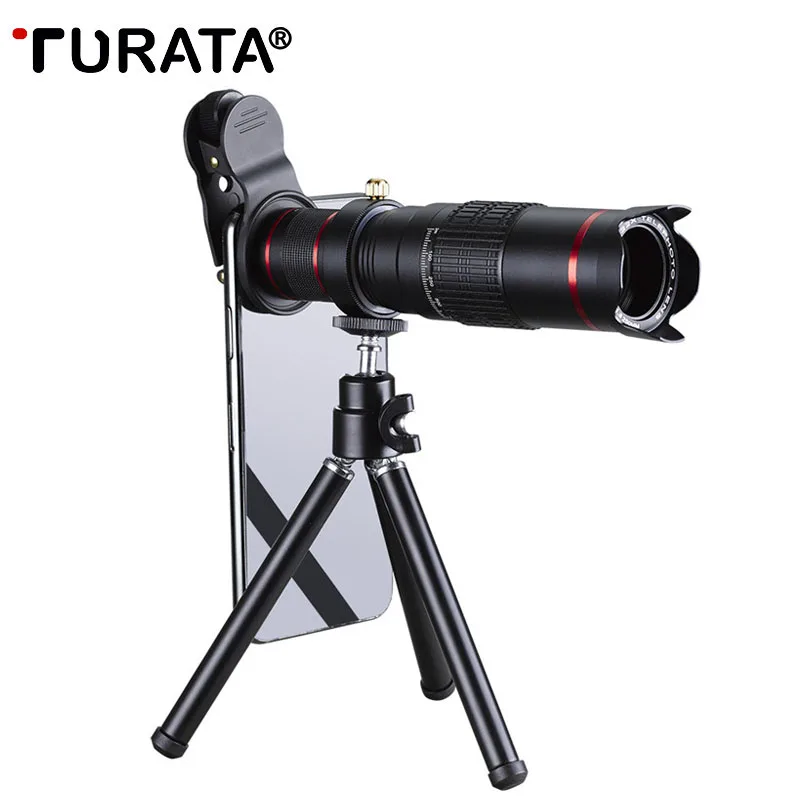 

TURATA Universal HD 22X Telescope Zoom Lens Optical Smartphone Clip Tripod For IPhone X 8 Plus Telescope Camera Phone Lenses