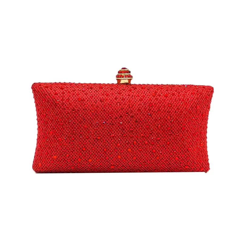 

Shoulder Bags with Beautiful Pure Color , Evening Bag of The Shape of Pillow, Versatile and Noble Chain Bag with Shinny Sequins