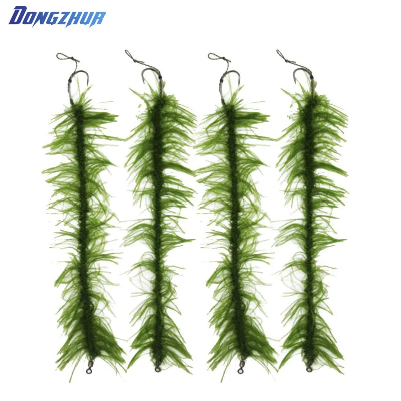

2Pcs Carp Fishing Hook Lure Bait Accessories Ready Made Hair Rigs Terminal Tackle with Hook and Weed Line 20cm Length