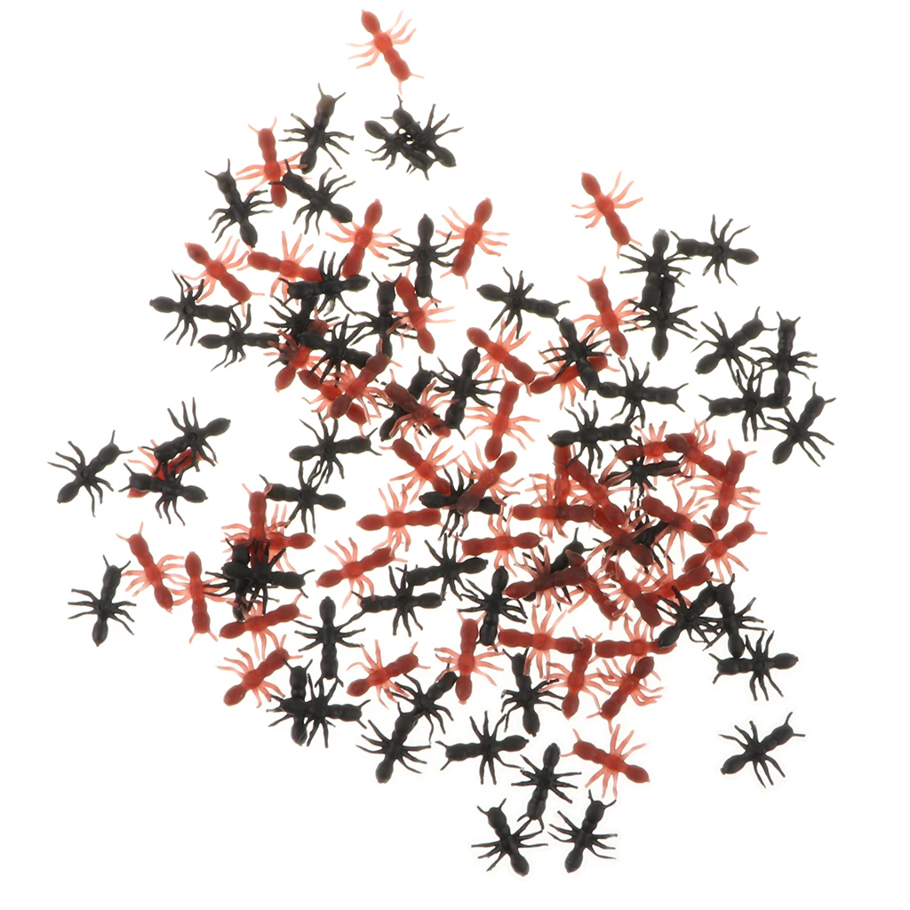 100 Pcs Plastic Fake Ants Insect Figures, Children Joke Prank Toys, Halloween Party Supplies
