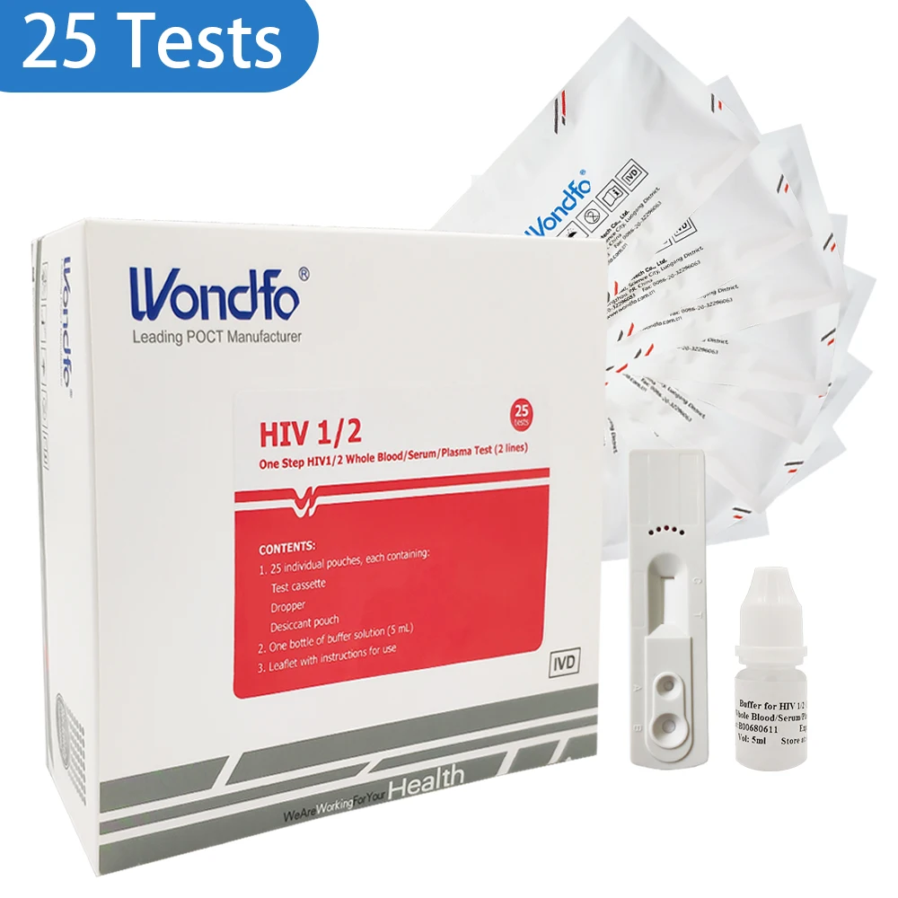 Wondfo 25 тест s один шаг, 1/2 цельная кровь/сыворотка/плазменный тест