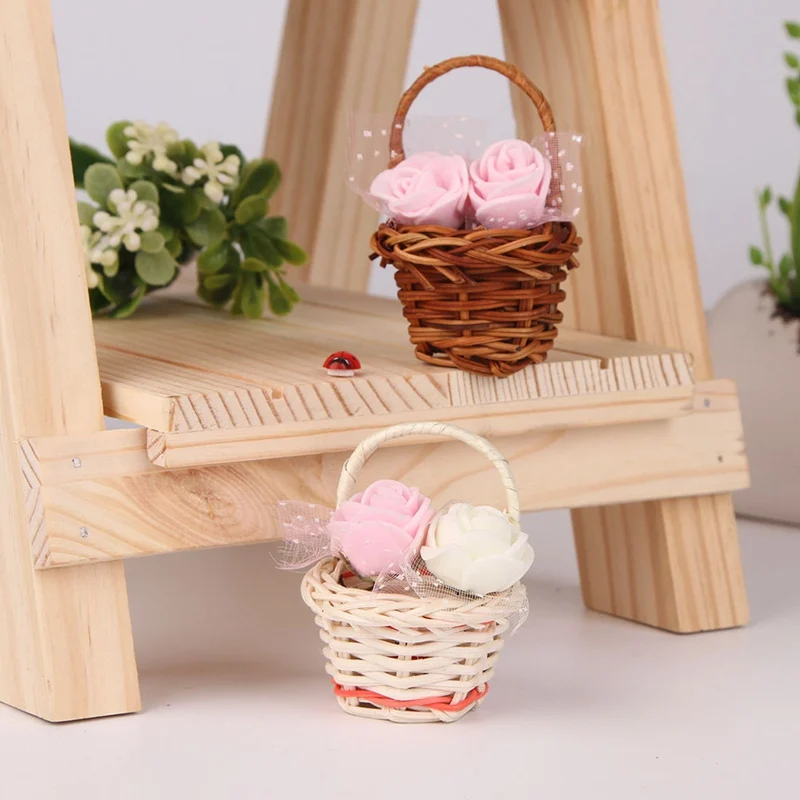 

1 PC Mini Rattan Weaving Storage Basket Fruit Rattan Storage Box For Cosmetics Tea Picnic Basket Organizer Kitchen Handiwork