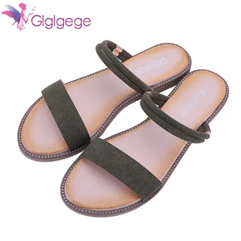 

Glglgege Woman Flat Sandals Sweet Tie Flats Sandalias Girl Shoes Women Beach Lady Peep Toe Shoes Footwear Slippers For Summer