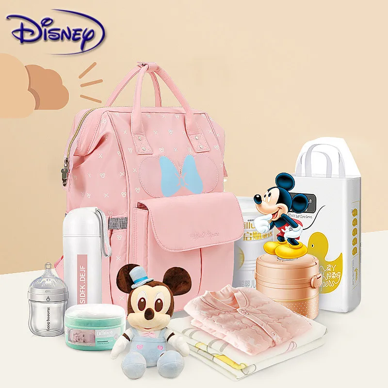 Disney USB бутылочка для кормления дорожный Рюкзак Детские сумки для мамы сумка для хранения мумия сумки мокко Милая водонепроницаемая сумка для подгузников