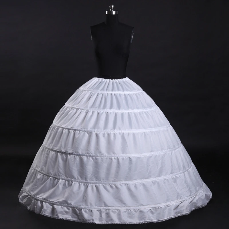 6 обручей Белый подъюбник суматоха бальное платье свадебное платье свадебный подъюбник Кринолины