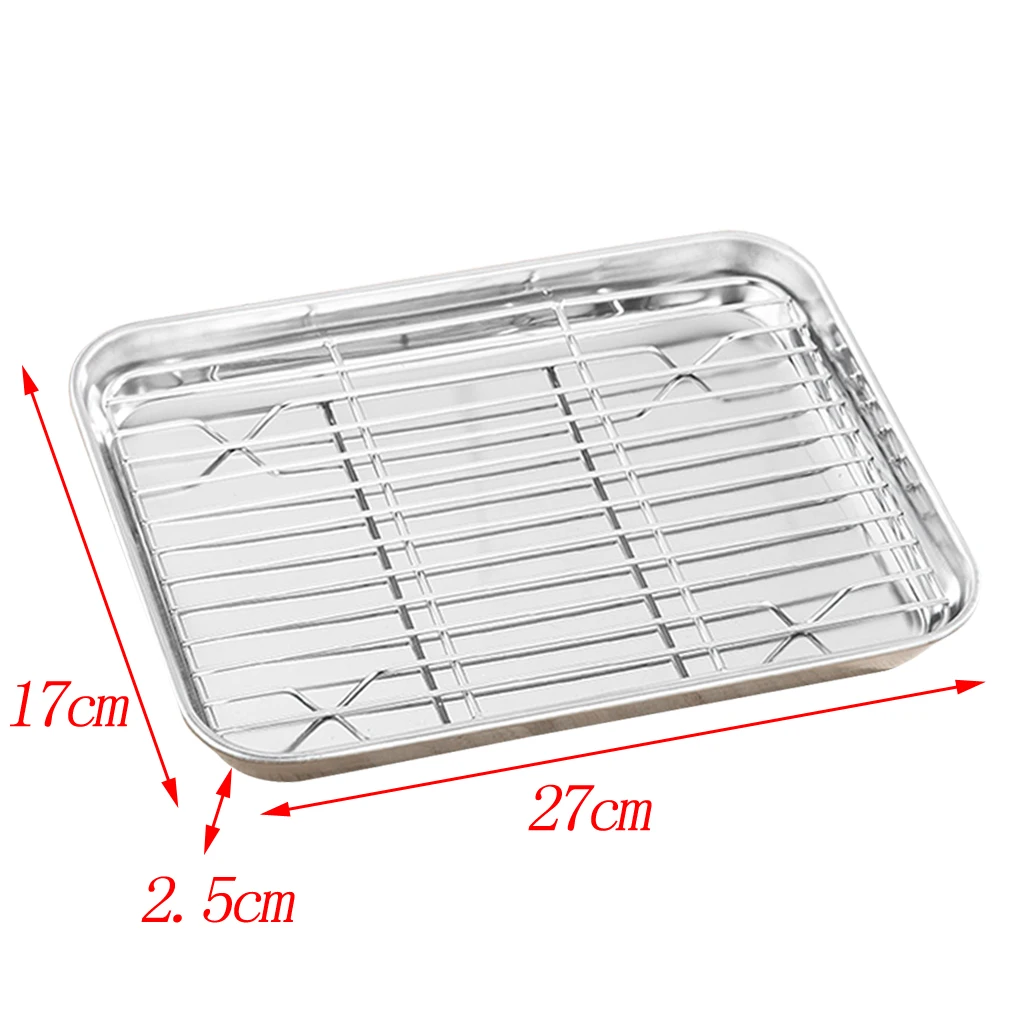 Stainless Steel Baking Tray & Removable Cooling Rack Set
