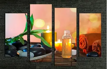 

2017 Unframed Canvas Leaf Candle Scenery Print Painting Home Decoration