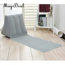 

MagiDeal Inflating Beach Camping Lounger Back Pillow Cushion Chair Air Bed Gray