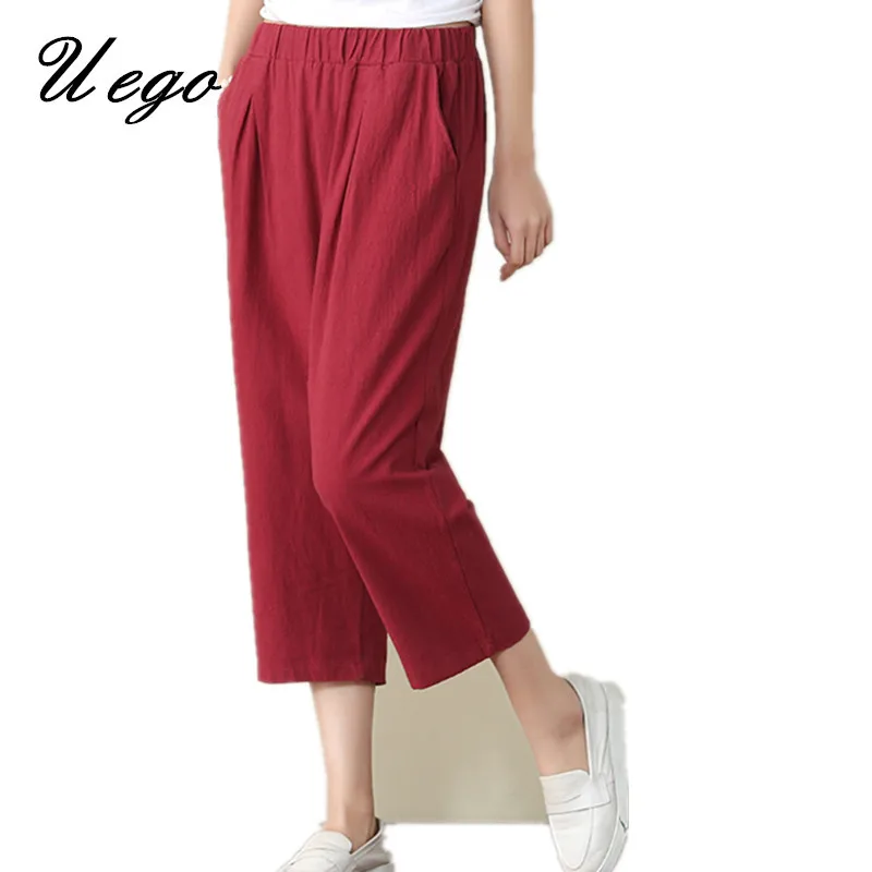 Autumn high waist female 100% cotton corduroy loose