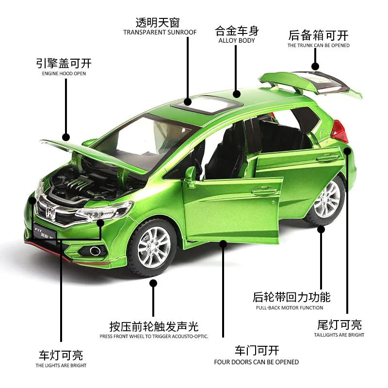 Литье под давлением 1:32 Honda Fit модель автомобиля из металлического сплава автомобиля моделирование оттягивание автомобилей игрушки для детей Подарки для детей