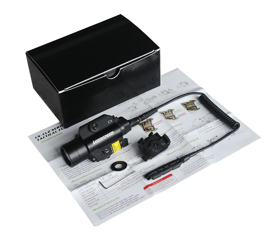 Tactical Flash Light and Green Laser Sight Combo with Rail Mounted Anti- Recoil Resistant for Handguns and Rifles