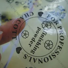 1000 шт. 2/3/4/5 см прозрачные этикетки, круг, уплотнение из ПВХ стикер, прозрачный пустой уплотнения изготовленные на заказ черный логотип круглых наклеек из водонепроницаемого материала