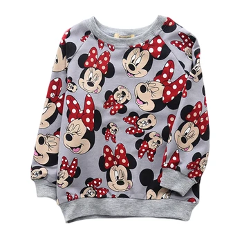 

Spring Autumn Kids Girls Shirts Long Sleeve Minnie Mouse Cotton Cute Tops Girls Pullover Sweater Kids Children Clothes