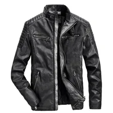 Осенне-зимняя мужская качественная кожаная куртка в стиле ретро мотоциклетная куртка теплое и ветрозащитное пальто из искусственной кожи большого размера