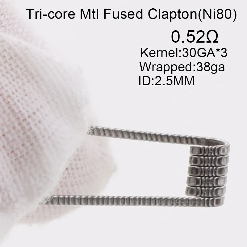 50/100 шт XFKM тончайший MTL Fused Clapton с сопротивлением готовые катушки A1 SS316 Ni80 для MTL вейпер RDA RTA танк-Атомайзеры высокое сопротивление