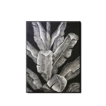

MYT Newest Gold And Silver Leaf Oil Painting Hand Painted Canvas Wall Art Oil Painting Wall Pictures For Living Room Decor