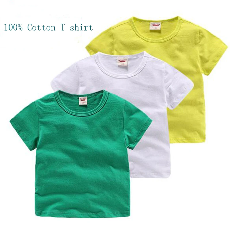 

1-6 years new summer 100 cotton baby Kids soild T Shirt short sleeve clothes for gilds and boys