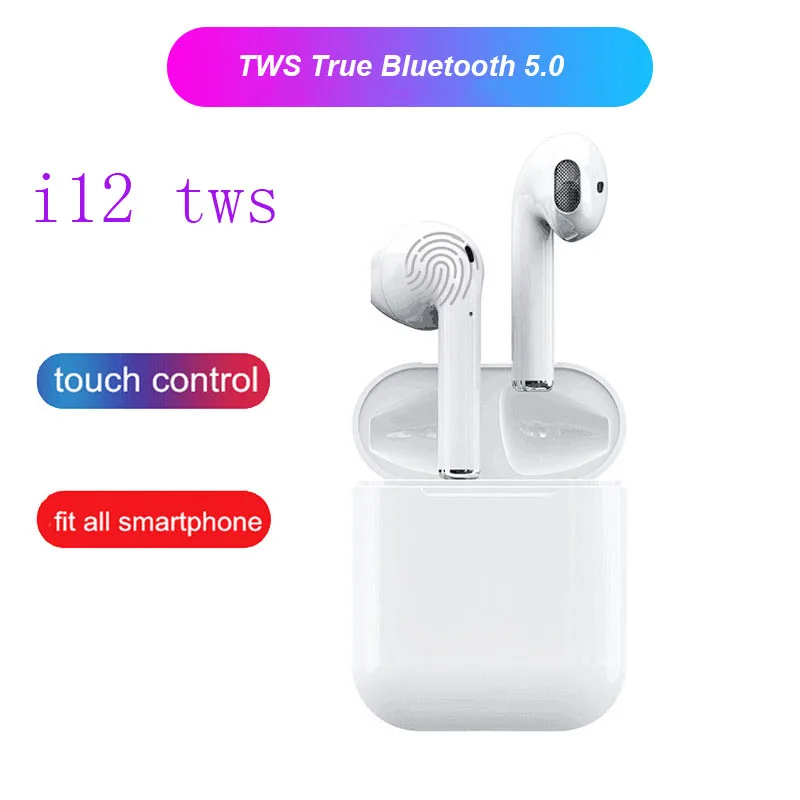 2019 new Original Hot sale i12 TWS Mini 1: 1 Bluetooth 5.0 headset Sport Sweatproof PK i13 i14 i15 tws Wireless Touch Earbuds