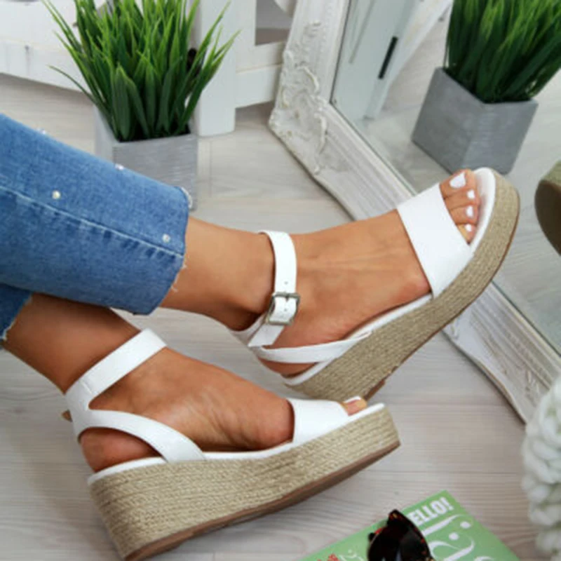 

SHUJIN Sommer Platform Sandals Beach 2019 Women Strap Gladiator Sandal Wedges Shoes Casual Woman Peep Toe Espadrille Femme