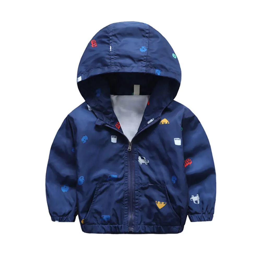 navy blue Детское пальто с капюшоном для мальчиков, Детская куртка, верхняя одежда, Ветровка темно-синего цвета, удобная - Цвет: navy blue