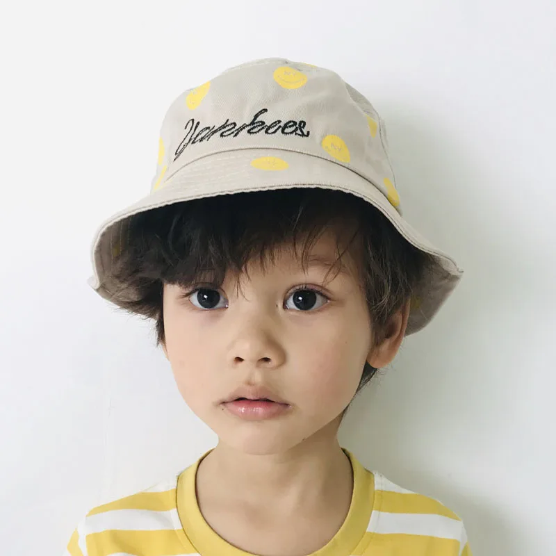 

Outdoor Sun Protection Summer Bucket Hats For Kids Letter Embroidery Bob Hat Streetwear Fisherman Hat