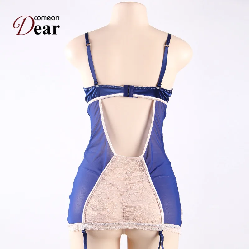 Comeondear Plus Disfraces Sexis Ropa Erotica сексуальное кружевное атласное белье с открытой спиной