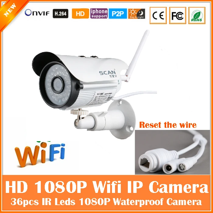 1080P Bullet IP Camera Wifi 2 0mp Motion Detection Outdoor Waterproof Mini White Webcam Surveillance Security