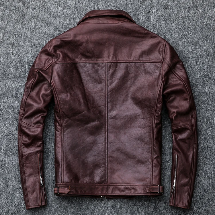 MAPLESTEED натуральное масло воск телячья кожа куртки мужские кожаные куртки мужские натуральная кожа пальто Черная ржавчина красная одежда осень M193