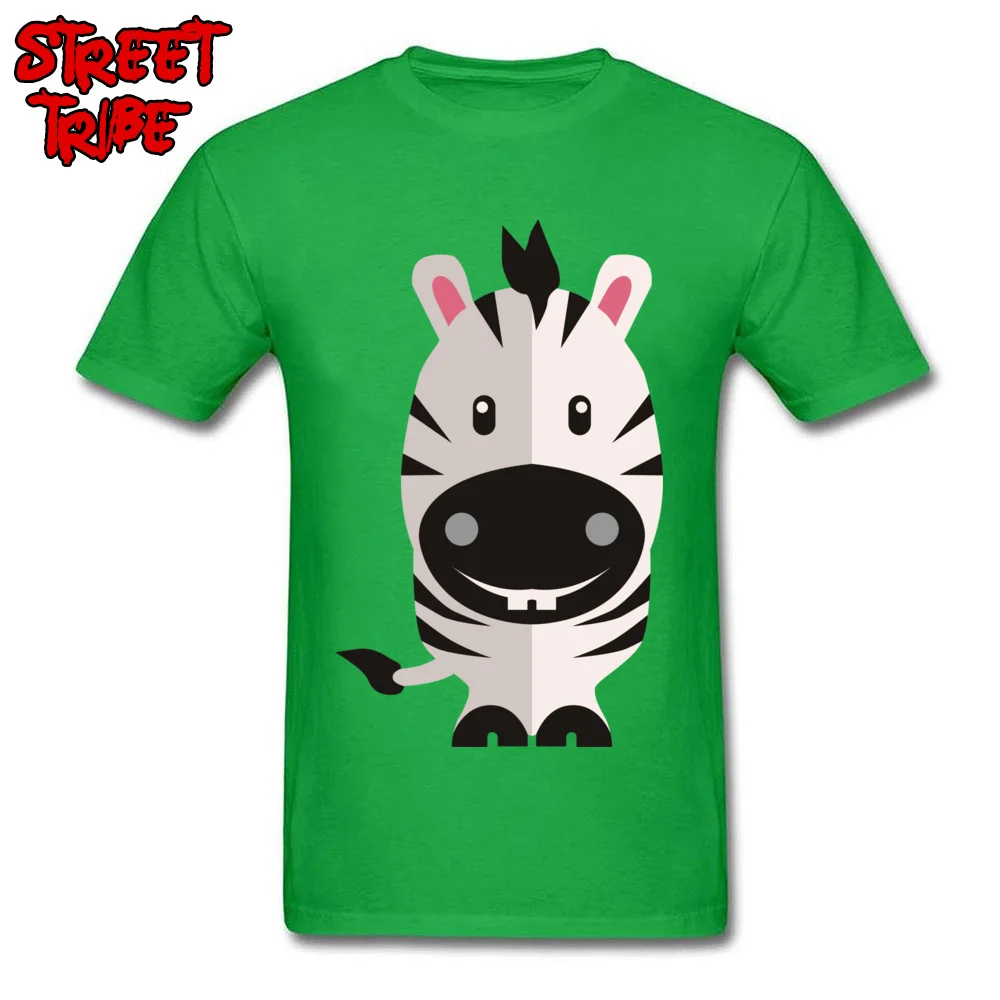 cute zebra T-Shirt for Men 3D Printed Mother Day T Shirt Short Sleeve 2018 New Fashion Clothing Shirt Crew Neck 100% Cotton cute zebra green