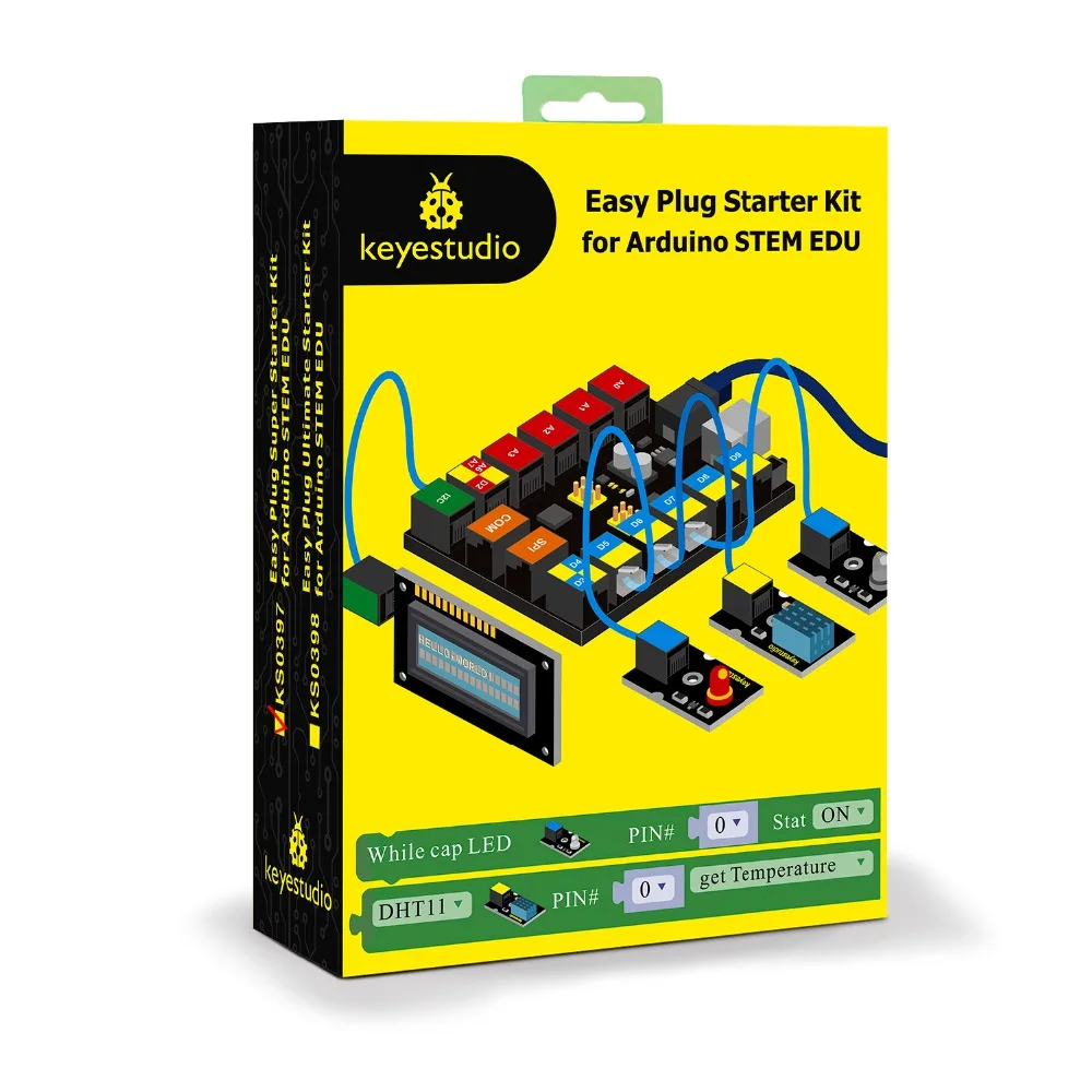 Новинка 2019! Keyestudio EASY PLUG RJ11 супер стартовый Обучающий набор для Arduino STEM EDU/совместим