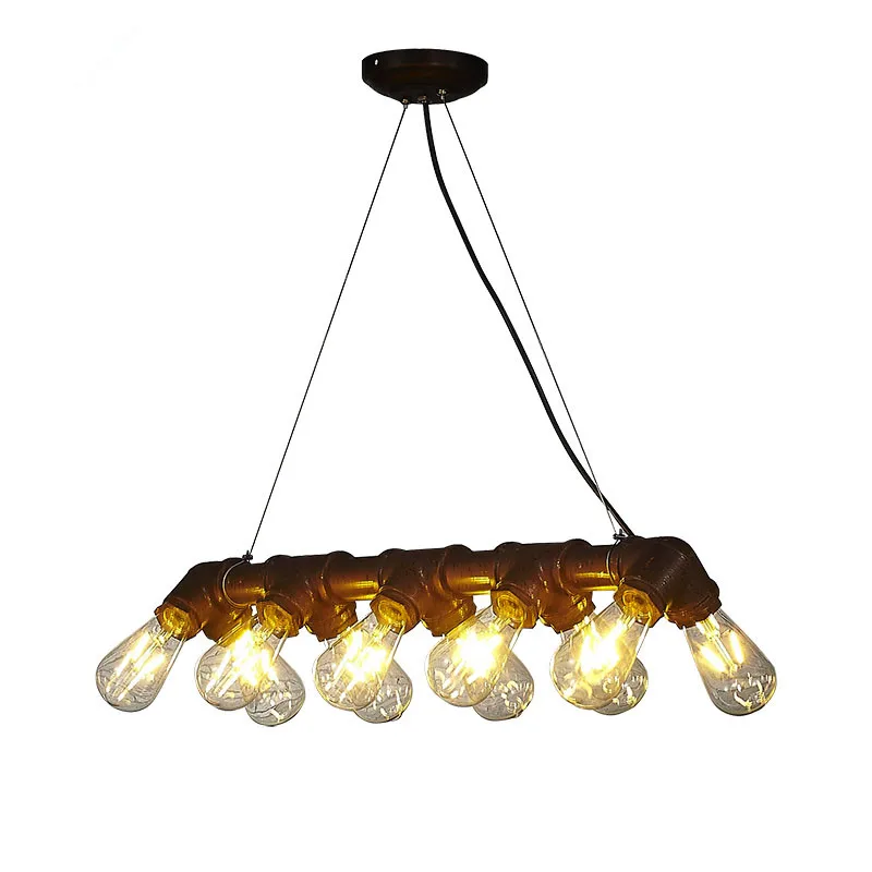 

Vintage Loft Pendant Chandeliers Retro Metal Waterpipe Lamps Art Decoration Lights E27 Industrial Lighting Fixture