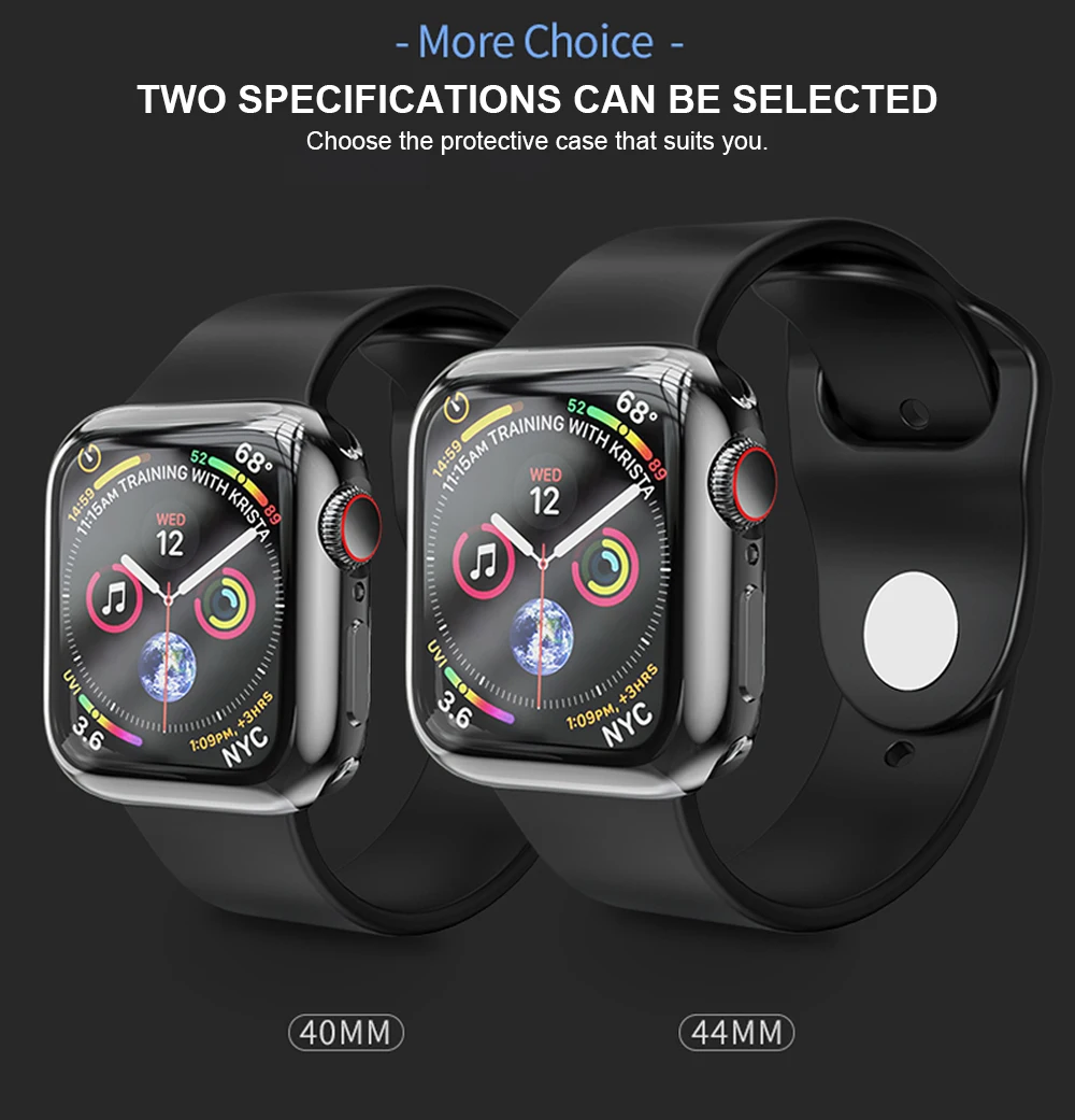 Ascromy phone case for Apple Watch Series 4 40MM 44MM Screen Protector soft tpu shockproof bumper case for iwatch 4 Accessories (2)
