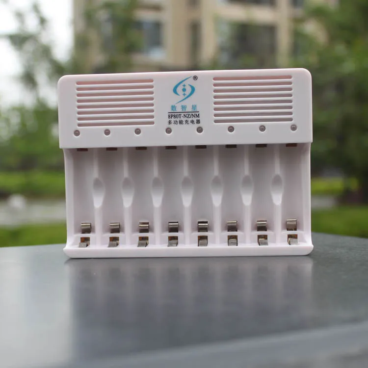 high quality 8Pcs 2500MWH NiZn 1.6V AA Rechargeable Battery batteries + 8 ports Ni-Zn NiMH AA AAA battery smart Charger