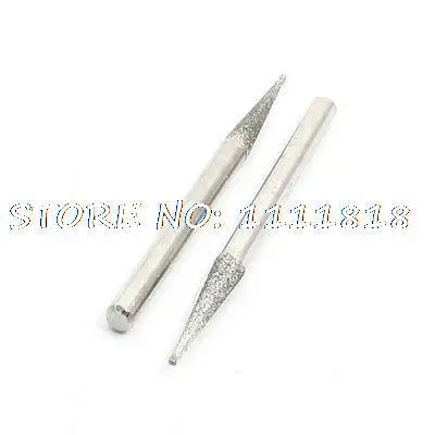 

3mm Dia Shank Taper Shape Tip Diamond Grinding Burr Drill Bit 2 Pcs