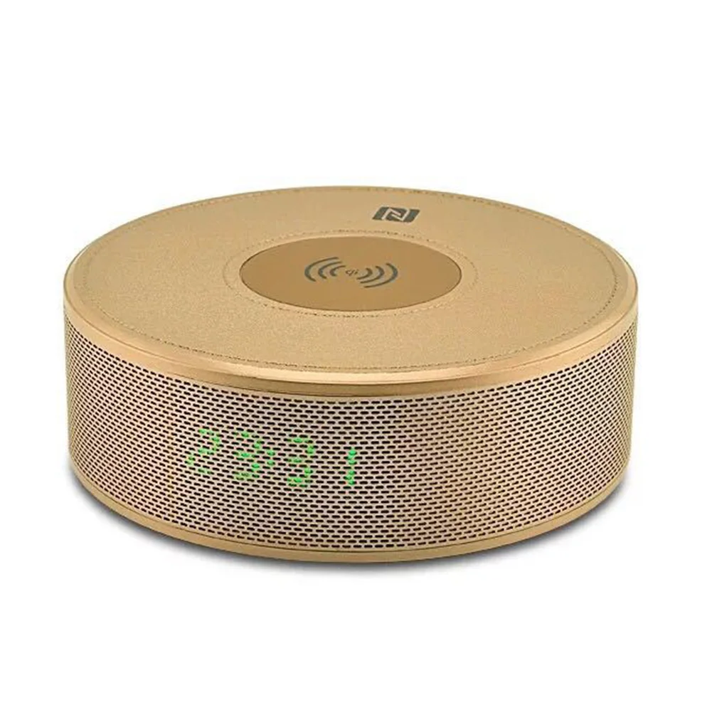 

Portable Music Player Bluetooth Speaker Multifunction Outdoor Wireless Stereo Qi Power Bank Useful Dual NFC Gift Alarm Clock