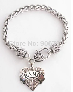 

Band with clear Crystal Heart Lobster Claw jewelry